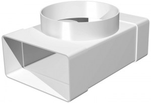 Тройник для плоского канала 120х60 с выходом на фитинг Ø100 Эвент