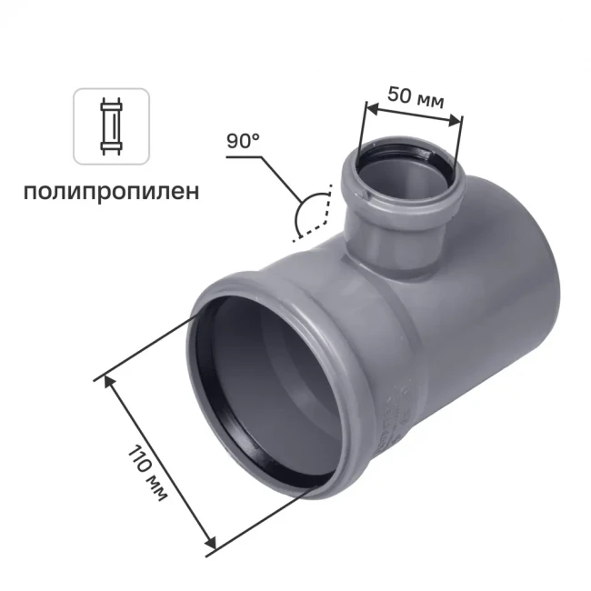 Тройник канализационный переходной