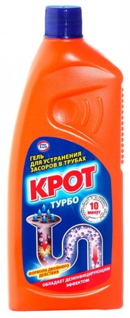 Гель для устранения засоров  KROT TURBO 500мл