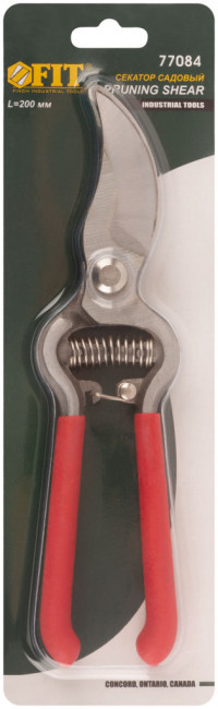Секатор "Стандарт" цельнокованый, ПВХ покрытие ручек 200 мм FIT