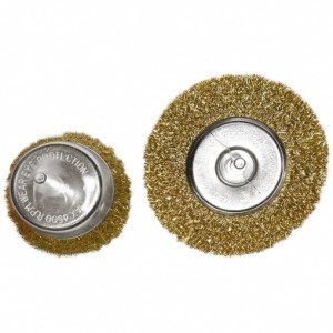 Набор щеток для дрели, 2шт, 1 плоская 100мм, 1 чашка 75мм, со шпильками Matrix