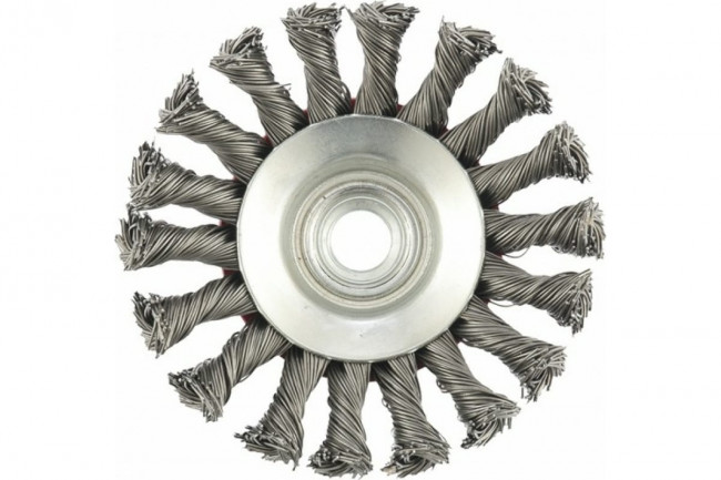 Щётка для УШМ тарелка крученая проволока 0,5мм Matrix