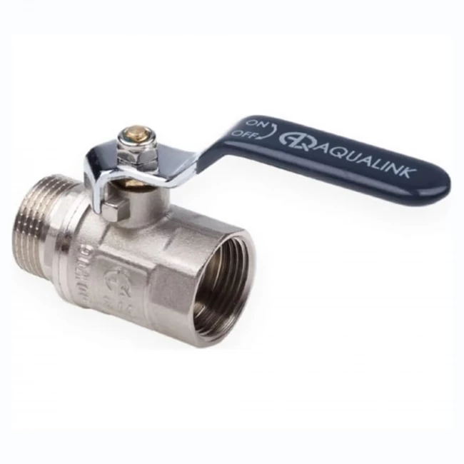 Кран шаровый никелированный ручка