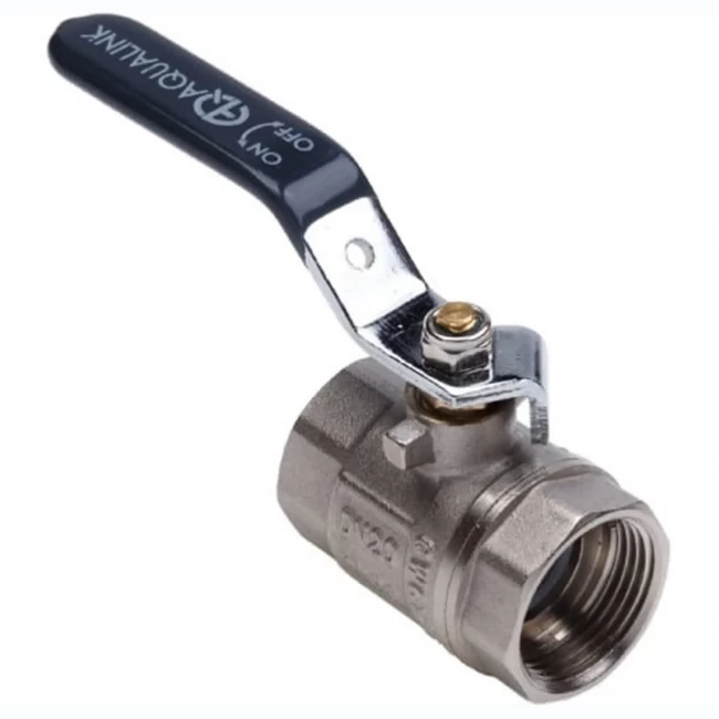 Кран шаровый никелированный ручка