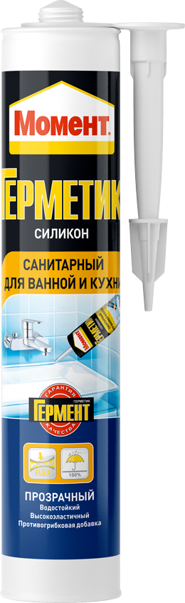 Герметик момент силиконовый санитарный для ванной и кухни