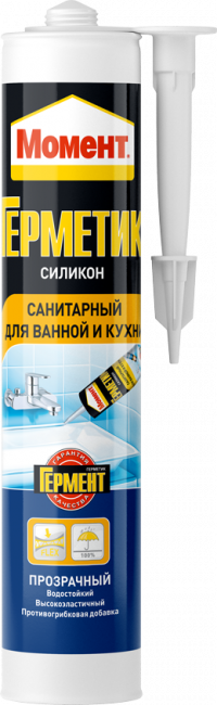 Герметик момент силиконовый санитарный для ванной и кухни