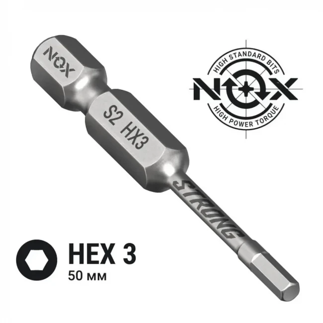 Бита NOX TORSION STRONG HEX3  50 мм 
