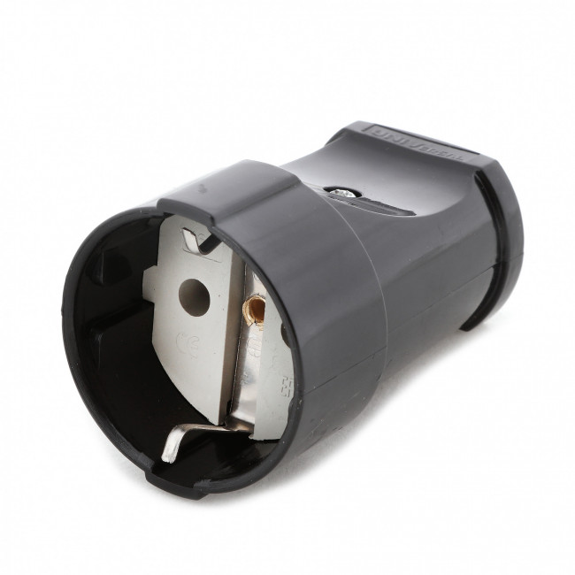 Штепсельное гнездо с/з черн