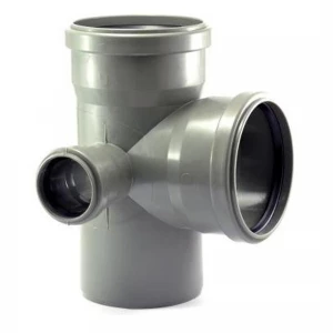 Крестовина внутренняя двух плоскостная левая для канализационных труб Ø110х110х50мм 90° 