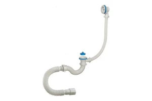 Сифон для ванной 1½"х40мм S-образный перелив, гофрированная труба 40х40/50мм, пласт.реш. А-70089 ОРИО