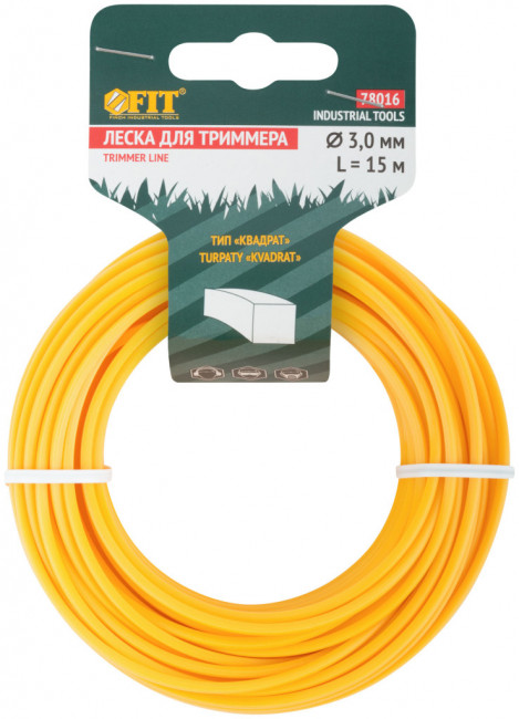 Леска триммера "Квадрат" 15 м FIT