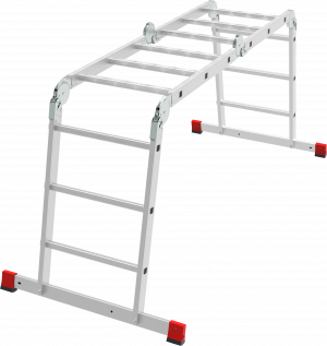 Лестница-трансформер 4х3 ступени высота секции 0,95 м, высота общая 3,46 м, алюминий
