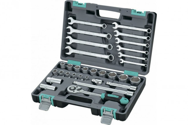 Набор инструментов, 1/2", CrV, пластиковый кейс 31 предмет Stels
