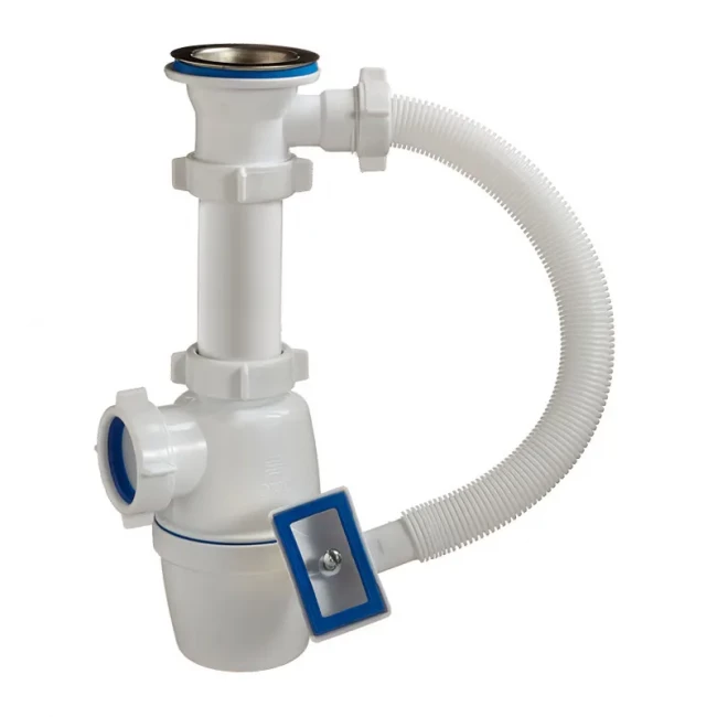 Сифон бутылочный  1½"х40 мм перелив, нерж.решётка Ø 70мм А-4004 ОРИО