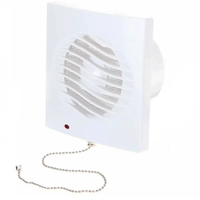 Вентилятор с обратным клапаном и тяговым выключателем волна Эвент Ø150