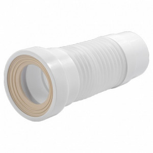 Труба для унитаза гофрированная Ø110мм L290-330мм 