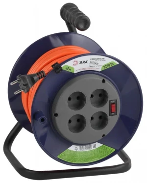 Удлинитель силовой на пластиковой катушке б/з ЭРА