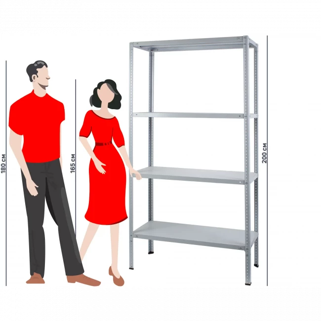 Стеллаж металл Everest серый 