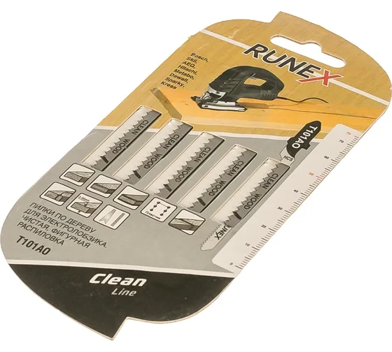 Пилки для лобзика по дереву Т101АО 75x50мм 20з/д Runex