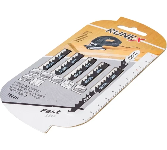 Пилки для лобзика 100x75 мм 6з/д фигурный распил Runex T244D 