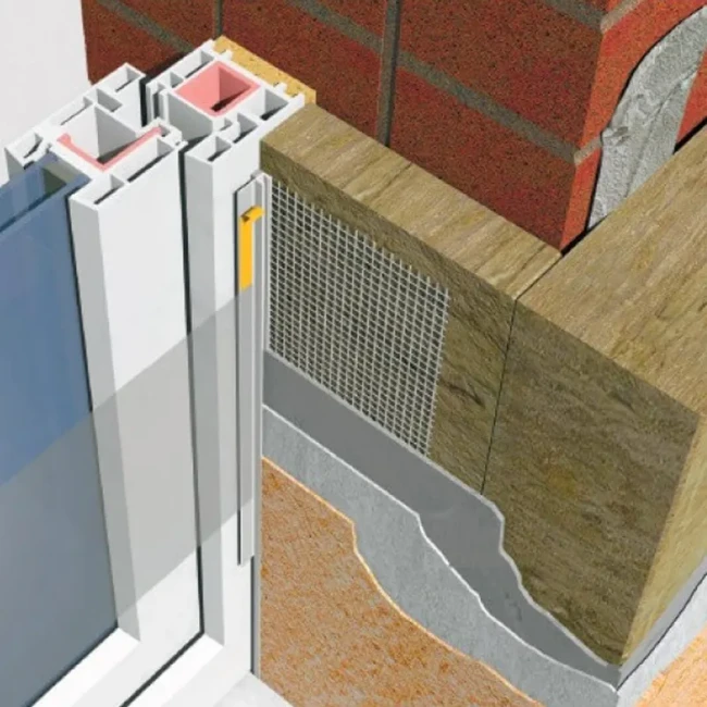 Профиль примыкающий оконный ПВХ с сеткой ПС-6С 2400мм