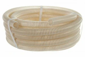 Шланг ПВХ 50мм напорно-всасывающий армированный спиралью белый 