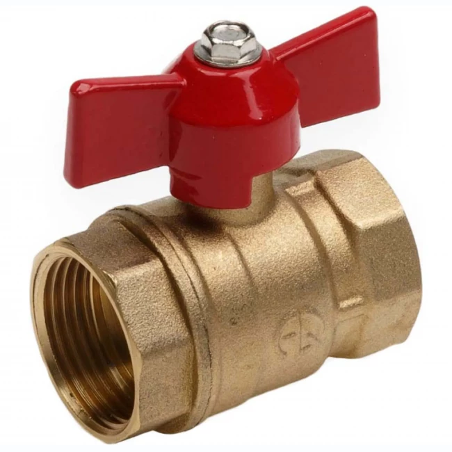 Кран шаровый латунный бабочка