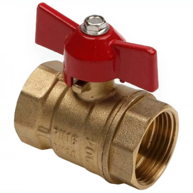 Кран шаровый латунный бабочка