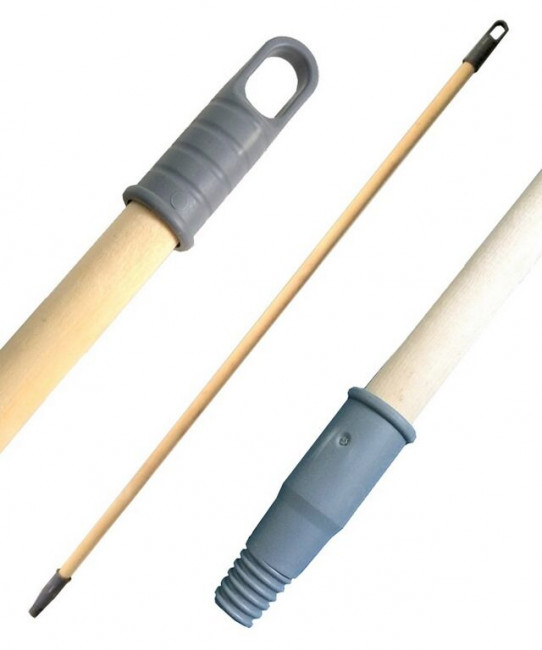 Черенок для швабры деревянный с пластмасс.резьбой d23-25мм 1,3м