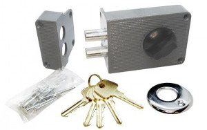 Замок накладной 1-3 (603) метал.корпус медь