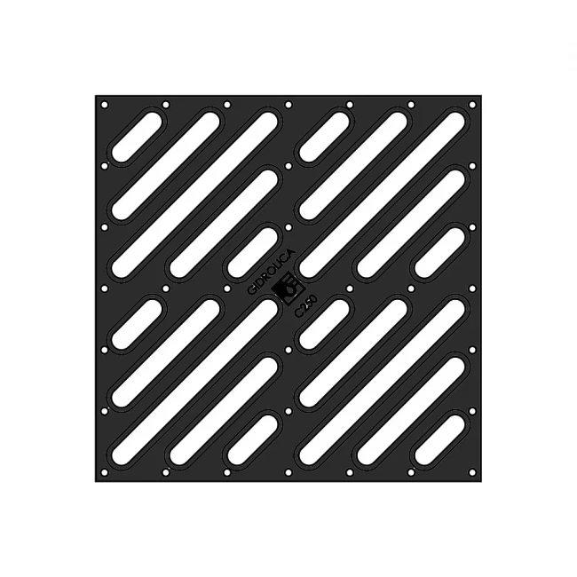 Решётка водоприемная Gidrolica Point РВ-28,5.28,5 чугунная щелевая, кл.С250