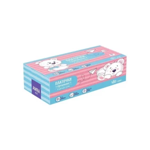 Платочки бумажные детские двухслойные белые в коробке AMRA, 180шт