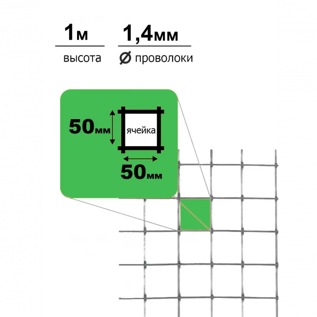 Сетка сварная метражная цинк