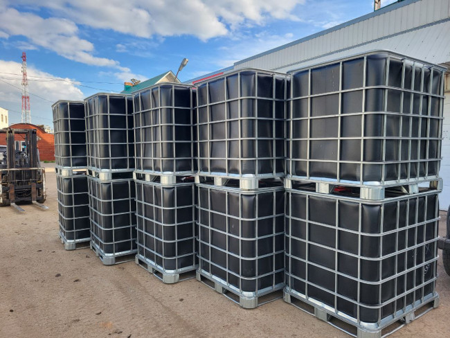 Бочка для хранения жидкостей ЕвроКуб, 1000 л,б/у, чистая, пропаренная, чёрная