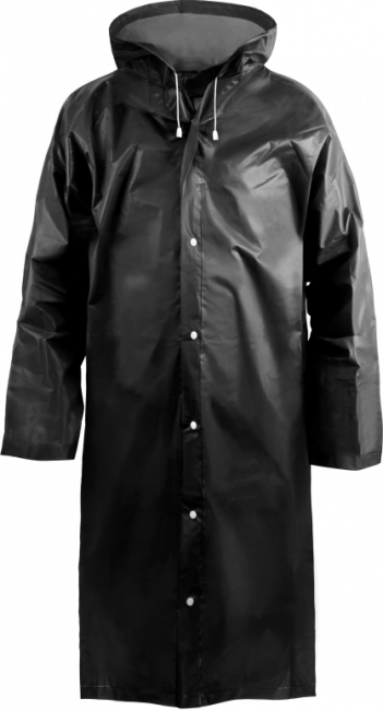 Дождевик черный EVA с капюшоном Komfi