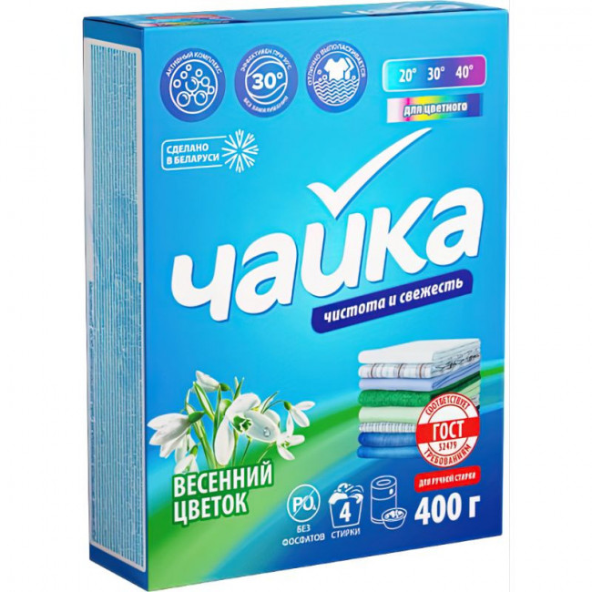 Порошок стиральный ручная стирка Весенний цветок Чайка 400гр