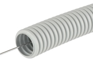 Труба гофрированная ПВХ Серая с протяжкой (с зондом)