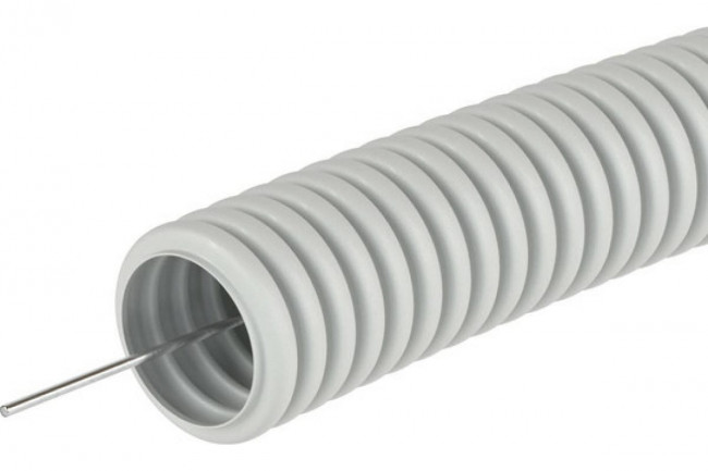 Труба гофрированная ПВХ Серая с протяжкой (с зондом)