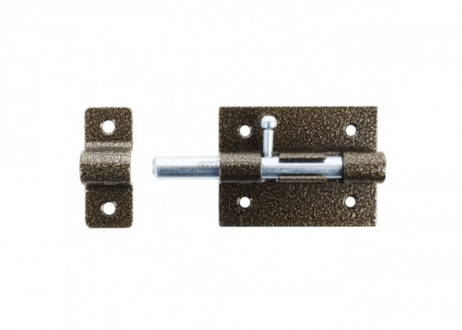 Засов с проушиной "Металлист" ЗД-07 круглый бронза 80мм