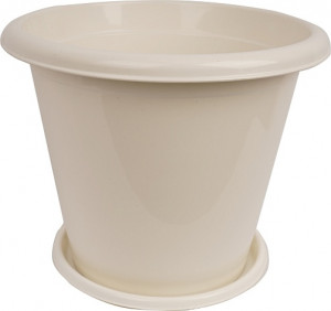 Горшок цветной с поддоном Эконом 