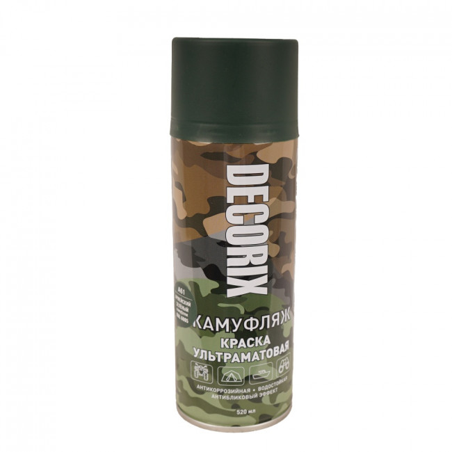 Эмаль аэрозоль акриловая КАМУФЛЯЖ матовый 520 мл DECORIX