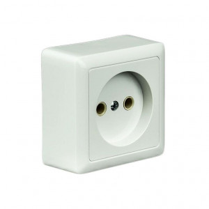Розетка 1 постовая без заземления наружная