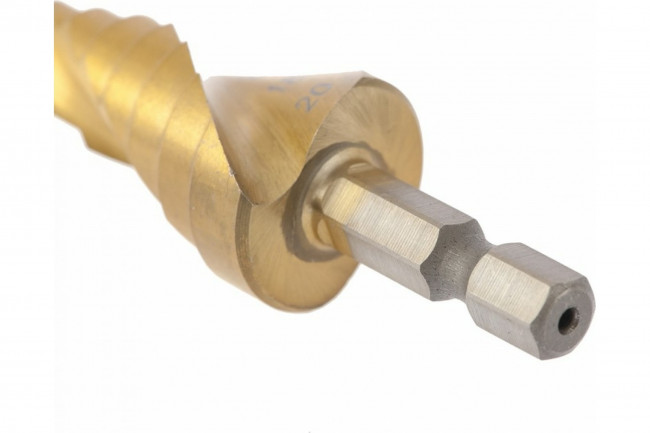 Сверло ступенчатое, 4-6-8-10-12-14-16-18-20мм, HSS, спиральный проф.шестиг. Matrix