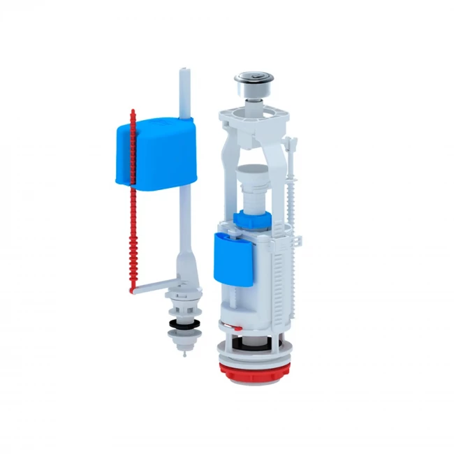 Арматура для бачка унитаза (2 кнопки выпуска метализ., нижн.подводка) WC3550M АНИ Пласт