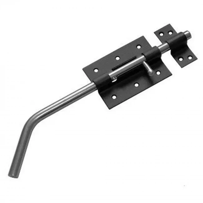 Засов с проушиной гаражный "Домарт" ЗГ-300 черный