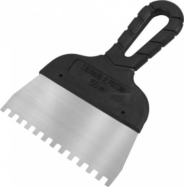 Шпатель фасадный нержавеющая сталь с зубьями DECOR