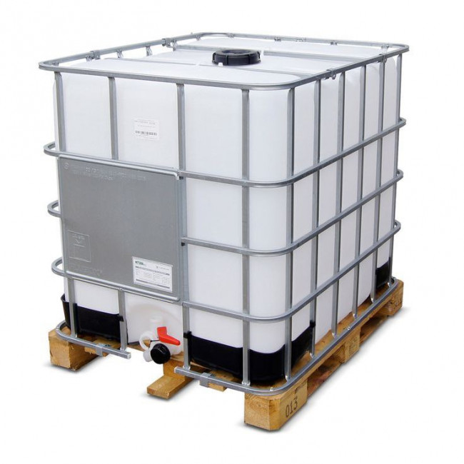 Бочка для хранения жидкостей ЕвроКуб, 1000 л,б\у,чистая, пропаренная белая 