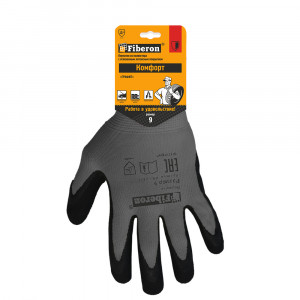 Перчатки Комфорт, ГРАФИТ Fiberon