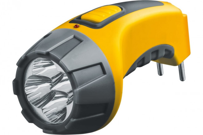 Фонарь светодиодный NPT-CP03-ACCU 4LED аккумуляторный с вилкой д/зарядки