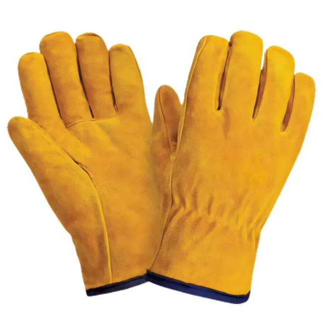 Перчатки спилковые  искусственный мех Драйвер